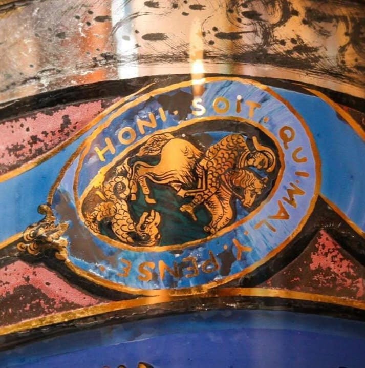 Large Victorian Reverse Painted Lidded Apothecary Jar