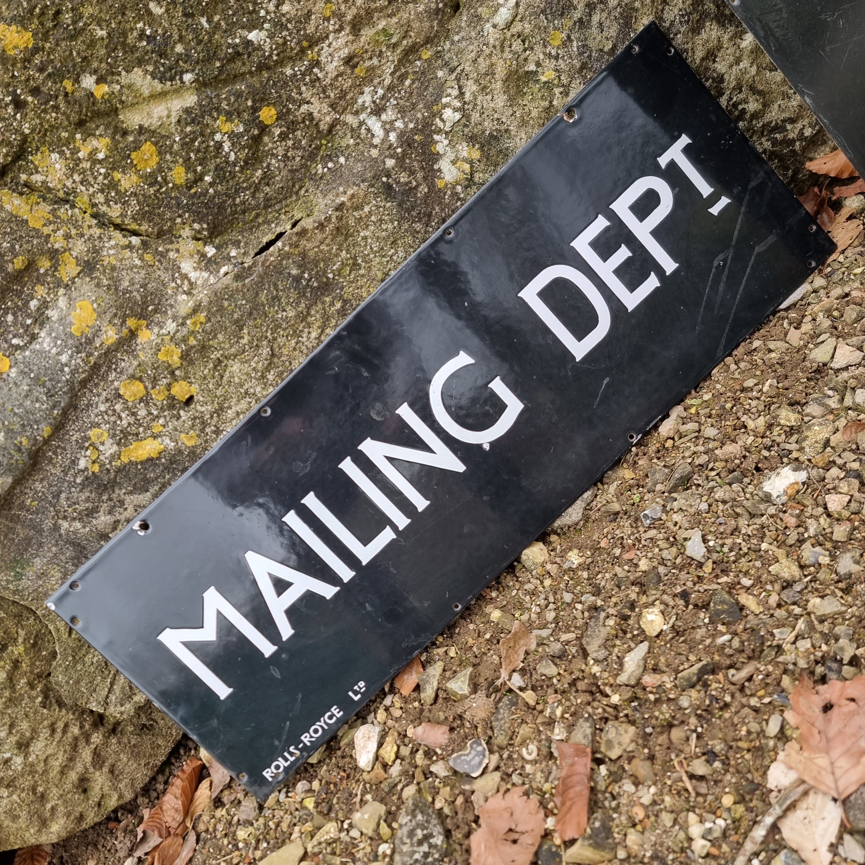 Rolls Royce 'Mailing Dept' Enamel Sign