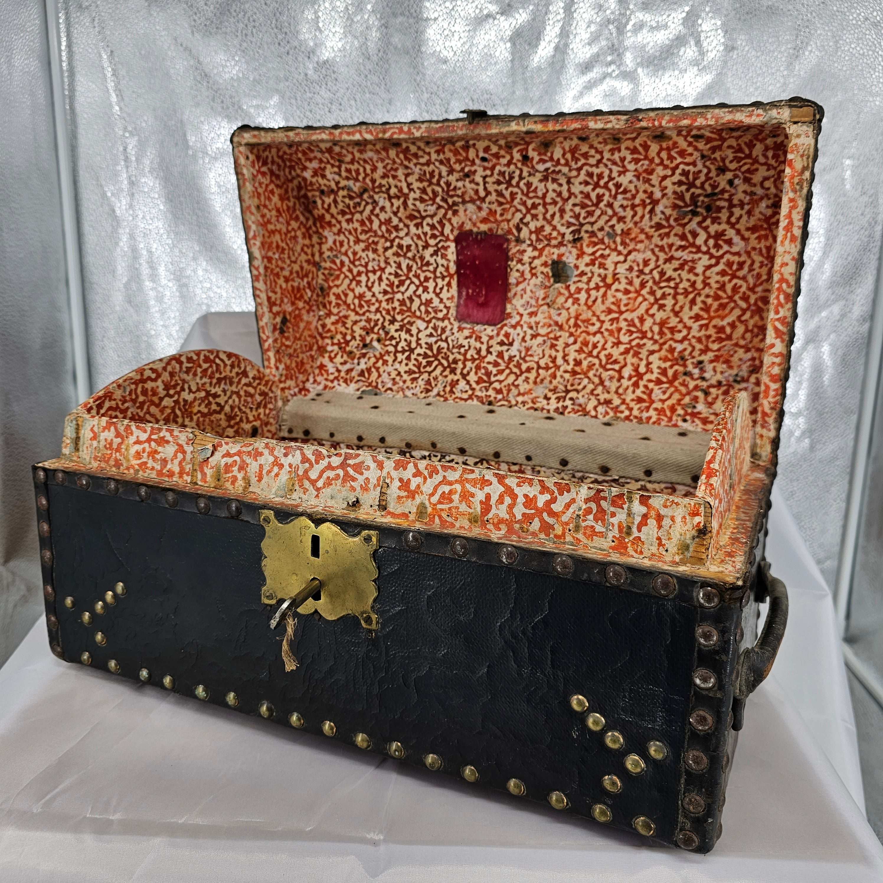 Small Georgian Domed Leather Trunk