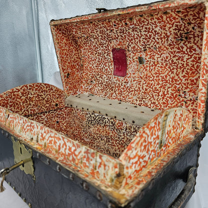 Small Georgian Domed Leather Trunk