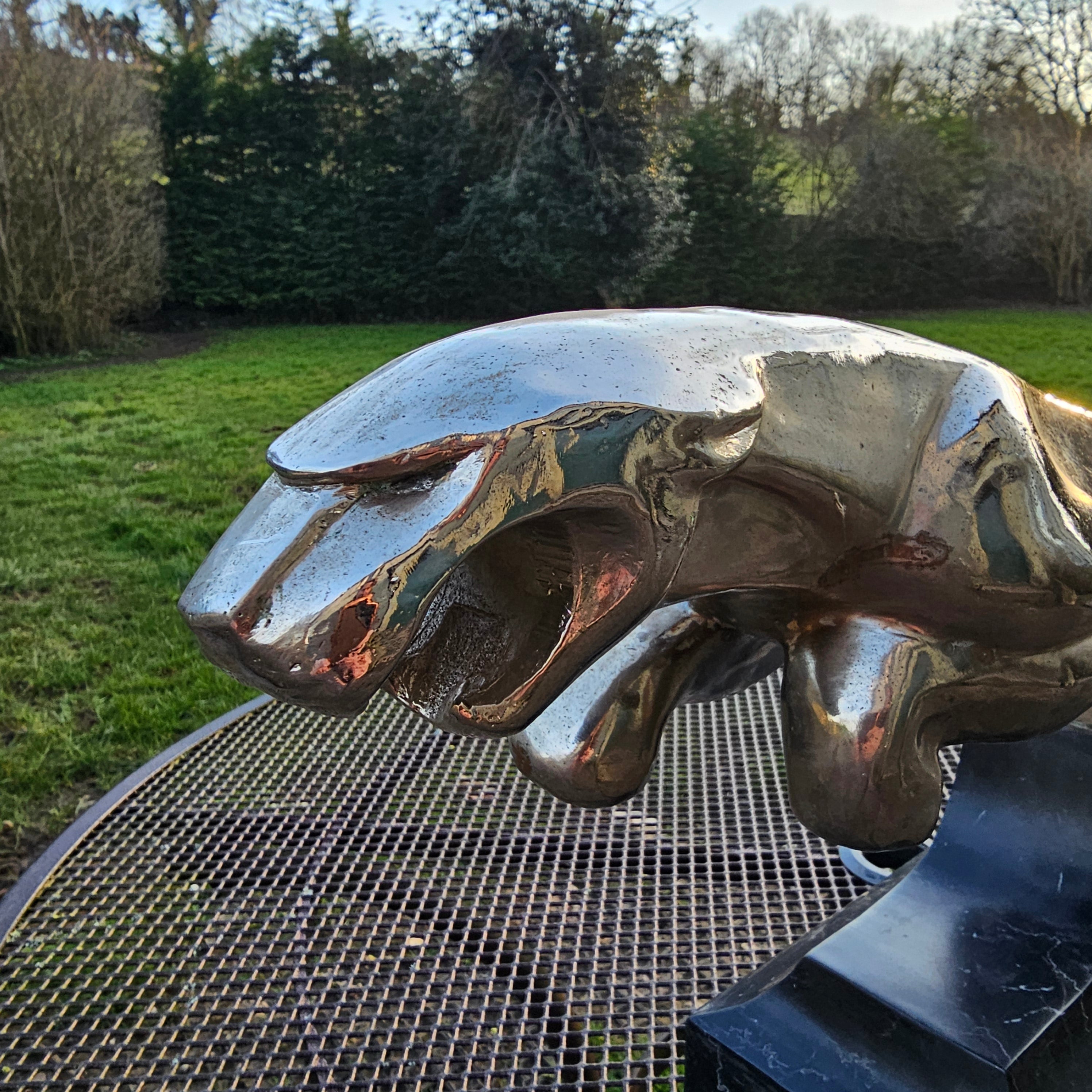 Bronze Leaping Jaguar