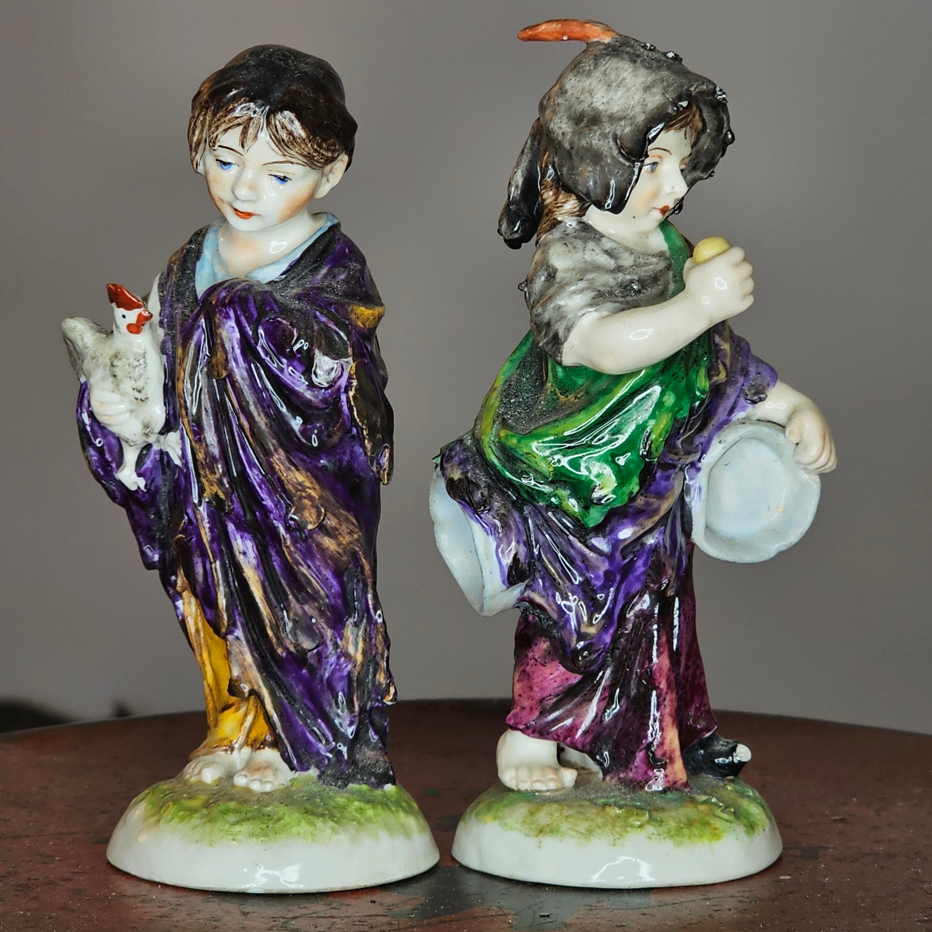 Pair of Antique Capodimonte Figures