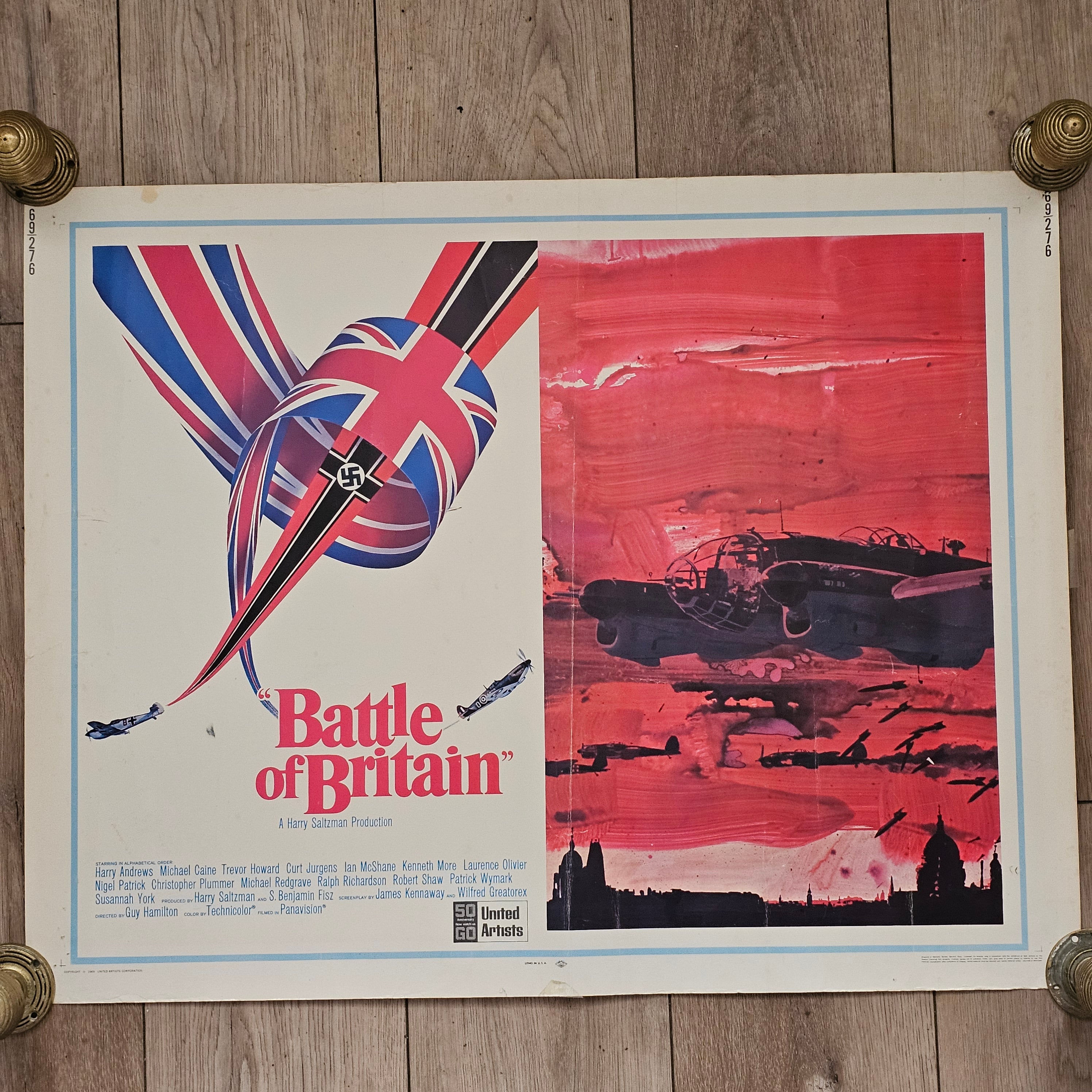 Battle of Britain 1969 Rare Original US Half Sheet Movie Poster – Home ...