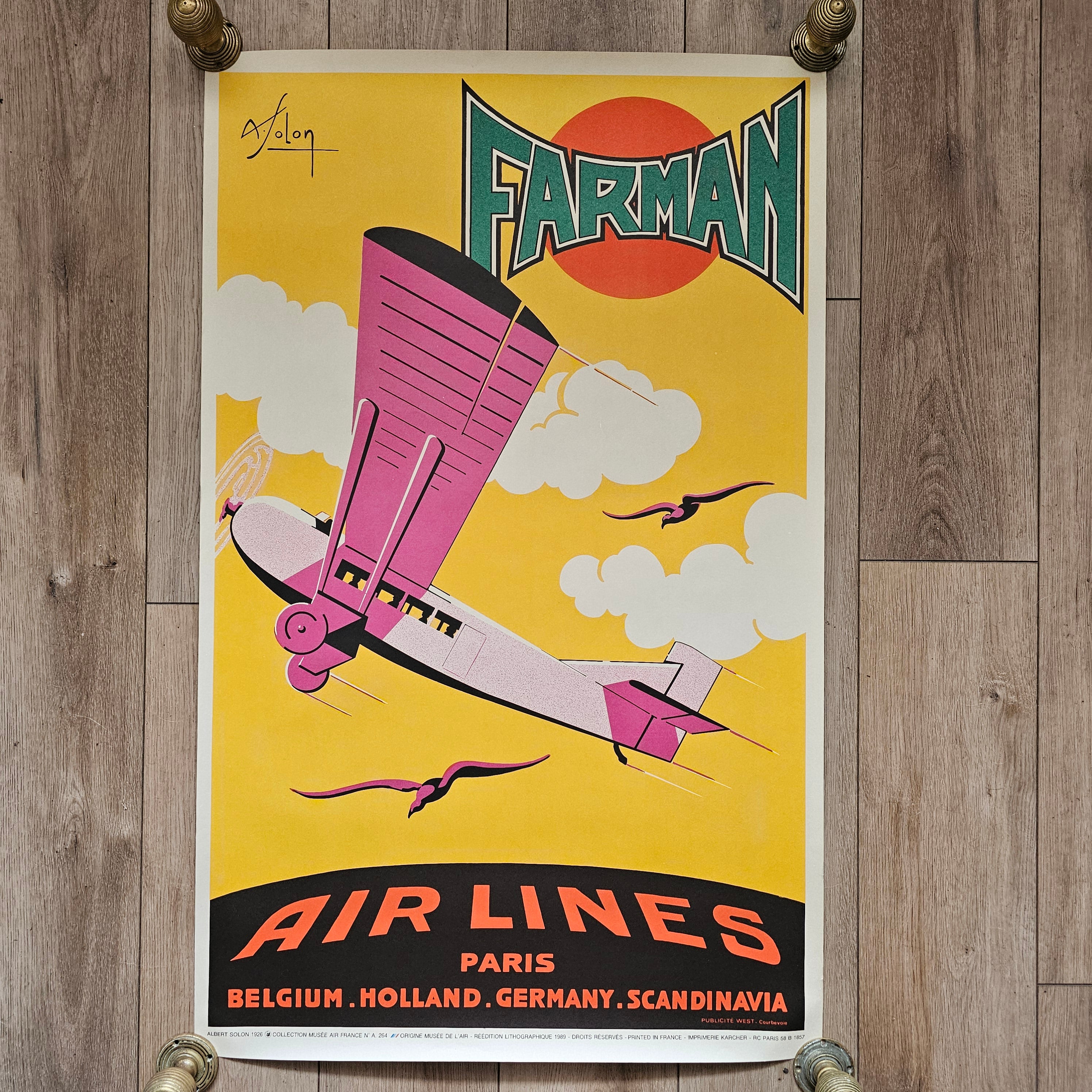 Farman Airlines Advertising Poster - Air France