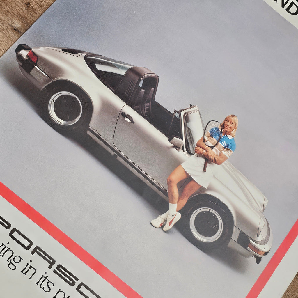 Porsche + Martina Navratilova Vintage Poster