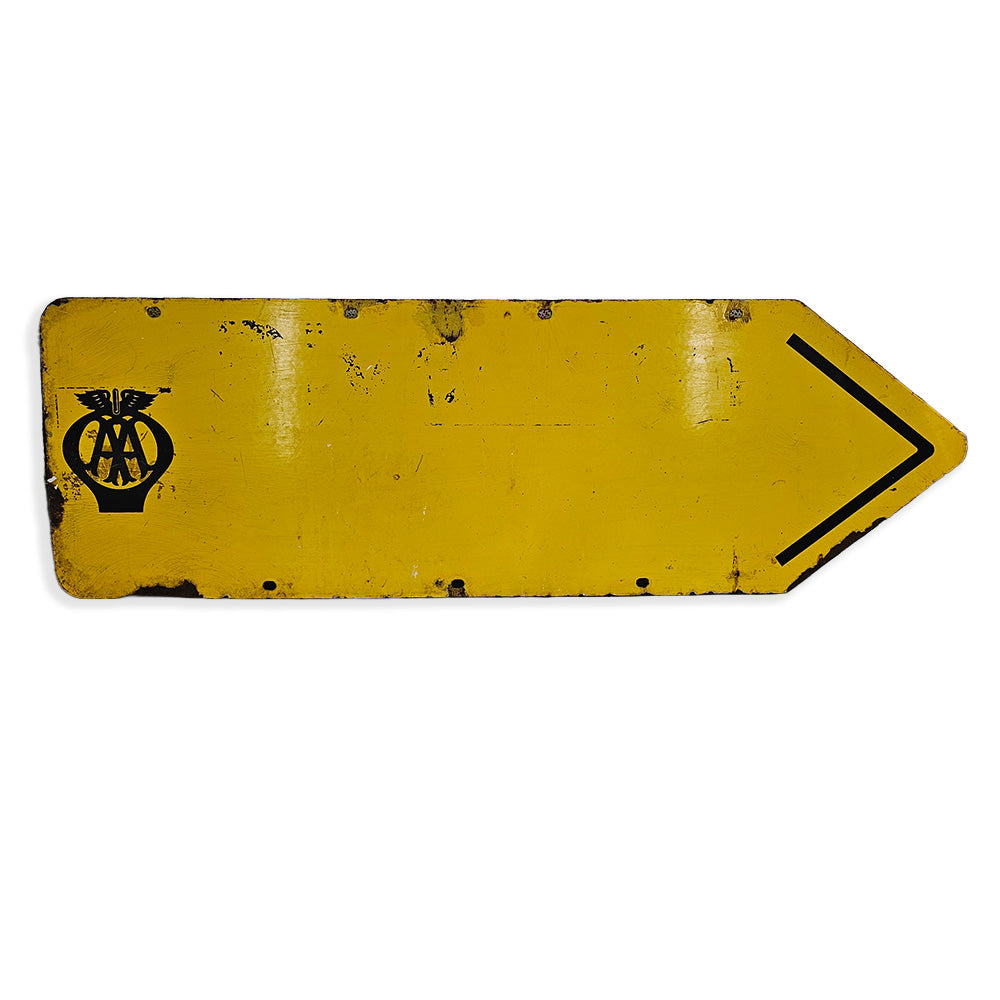 AA Directional Arrow Enamel Sign - Double-Sided