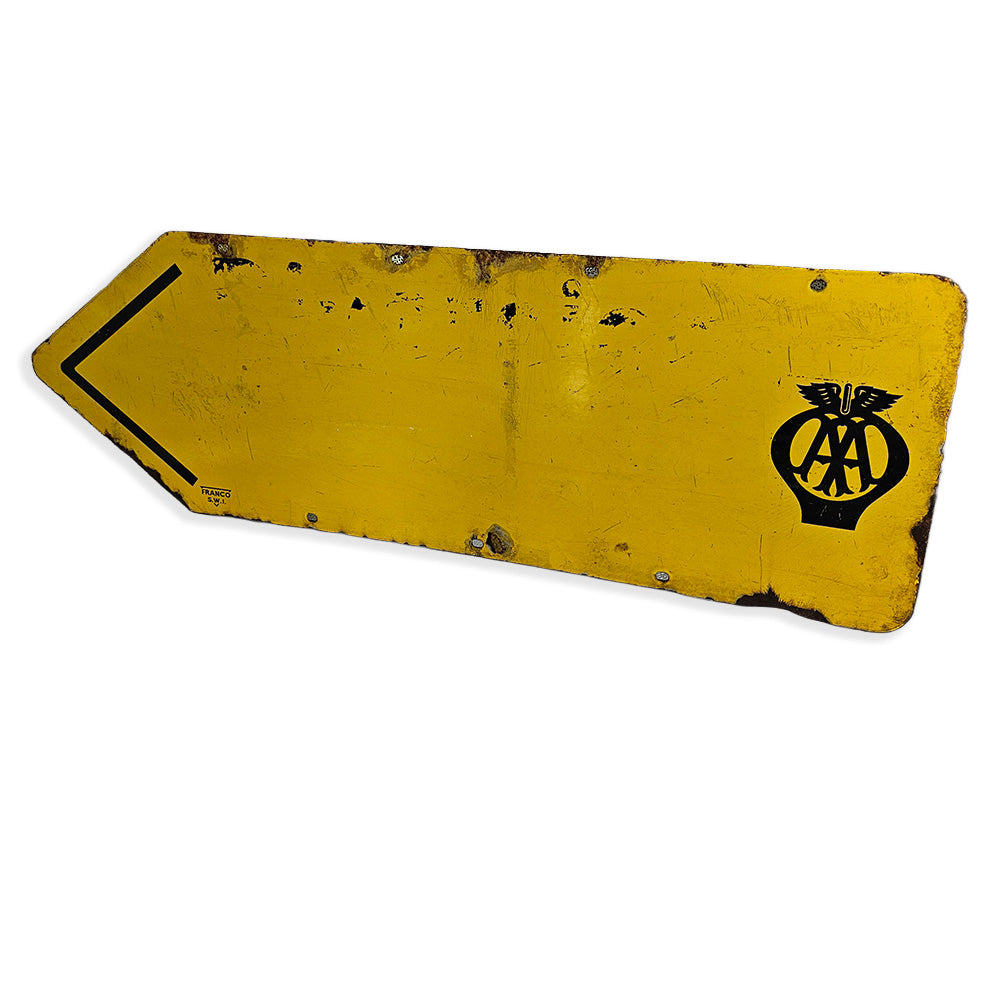 AA Directional Arrow Enamel Sign - Double-Sided