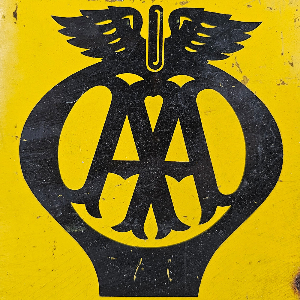 AA Directional Arrow Enamel Sign - Double-Sided