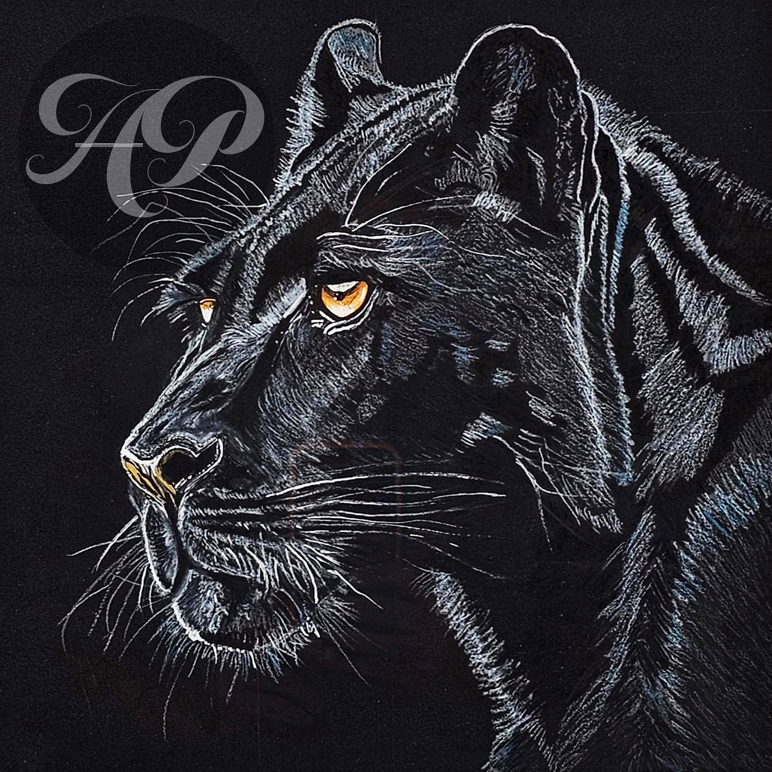 Black Panther Original - Mixed Media on Paper
