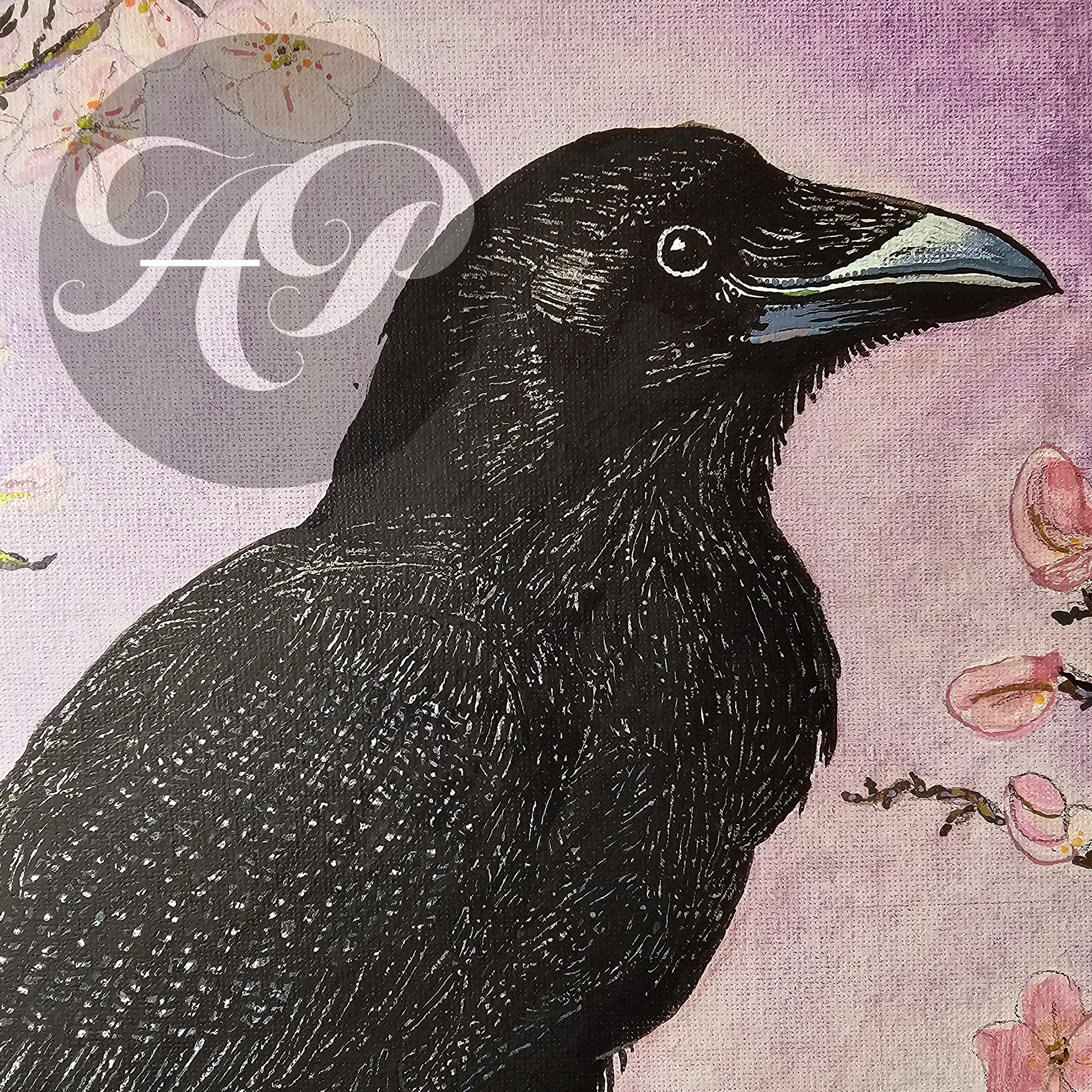 Cherry Raven Original - Multimedia on Canvas