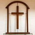 Large Mid Century Oak Crucifix