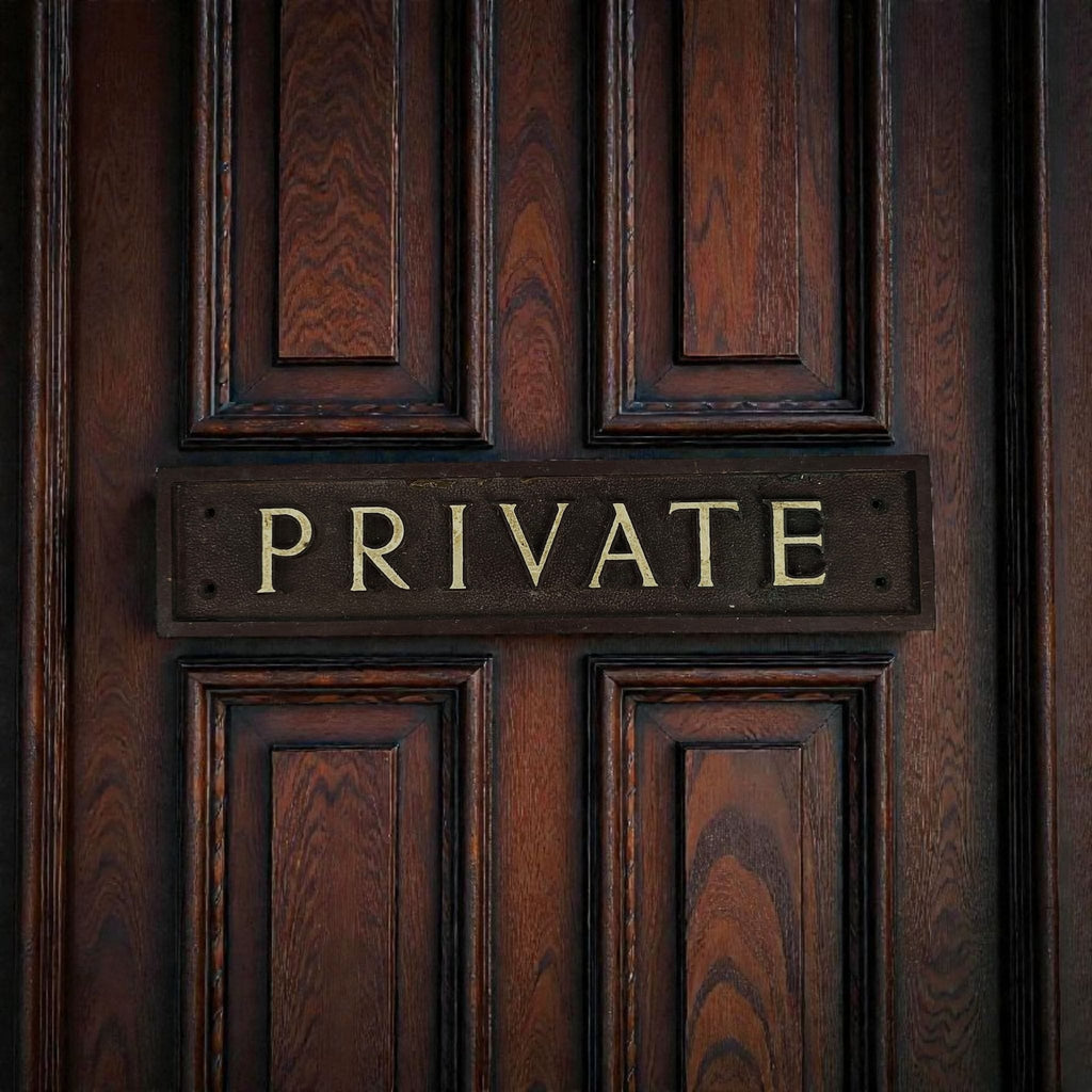 PRIVATE Bronze and Enamel Door Plaque
