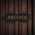 PRIVATE Bronze and Enamel Door Plaque