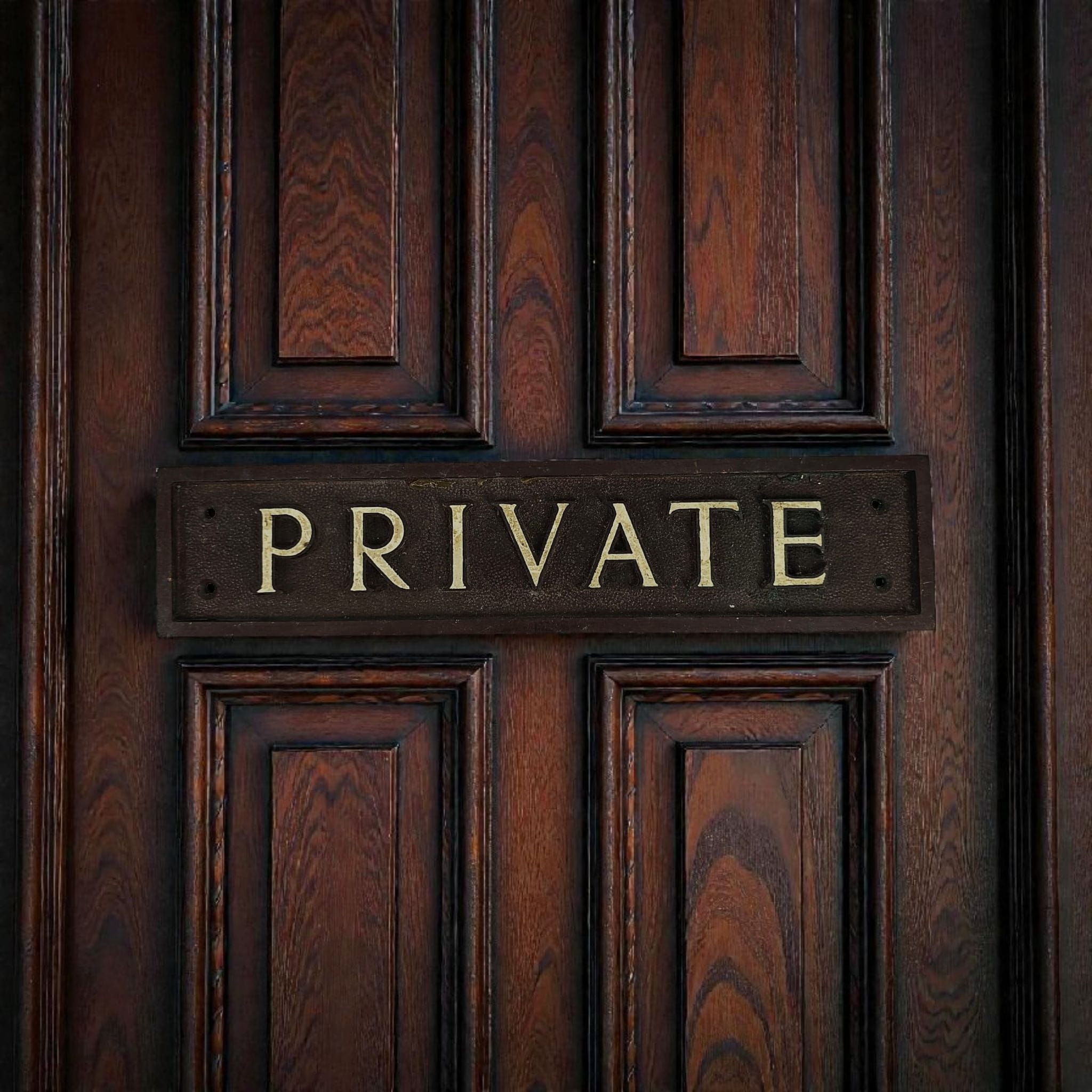 PRIVATE Bronze and Enamel Door Plaque