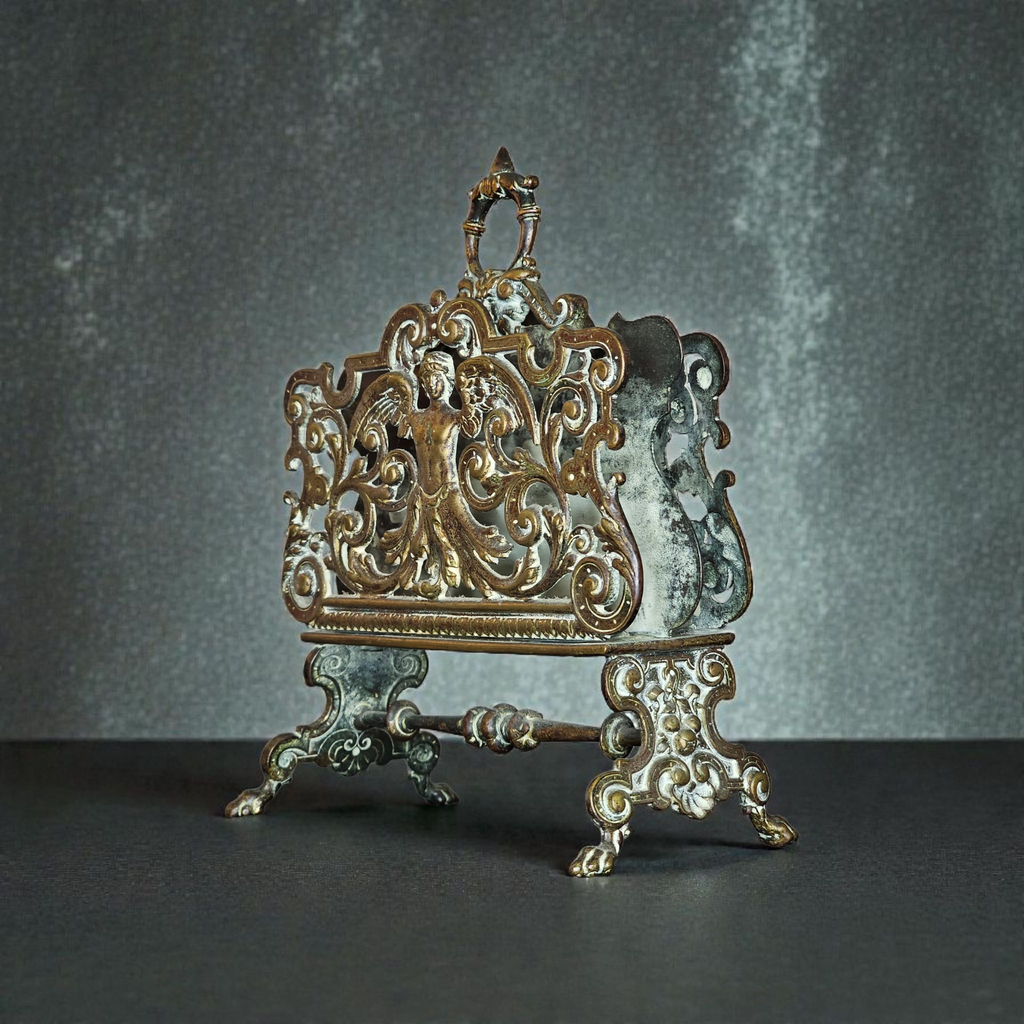 Victorian Brass Letter Rack