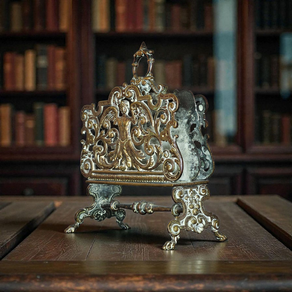 Victorian Brass Letter Rack