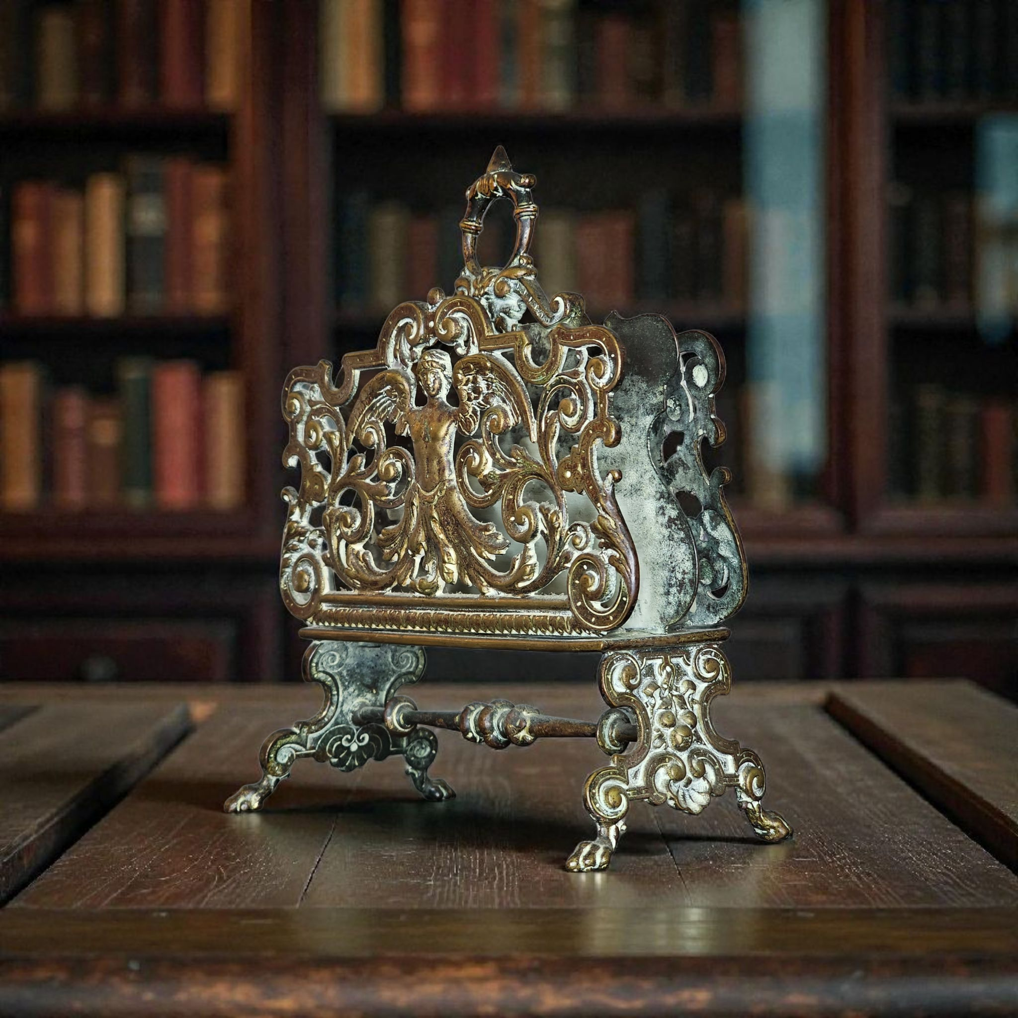Victorian Brass Letter Rack