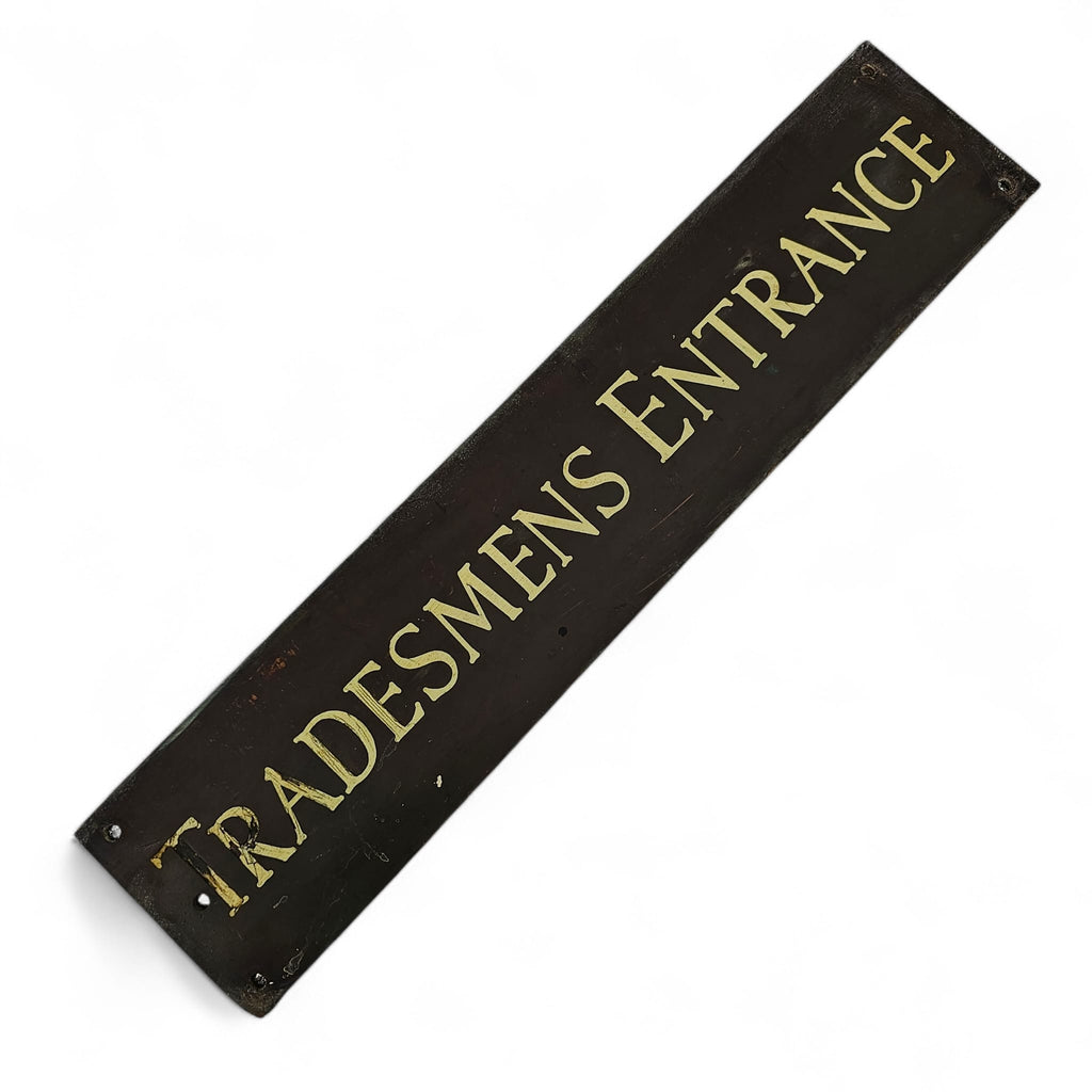 TRADESMENS ENTRANCE Bronze and Enamel Door Plaque