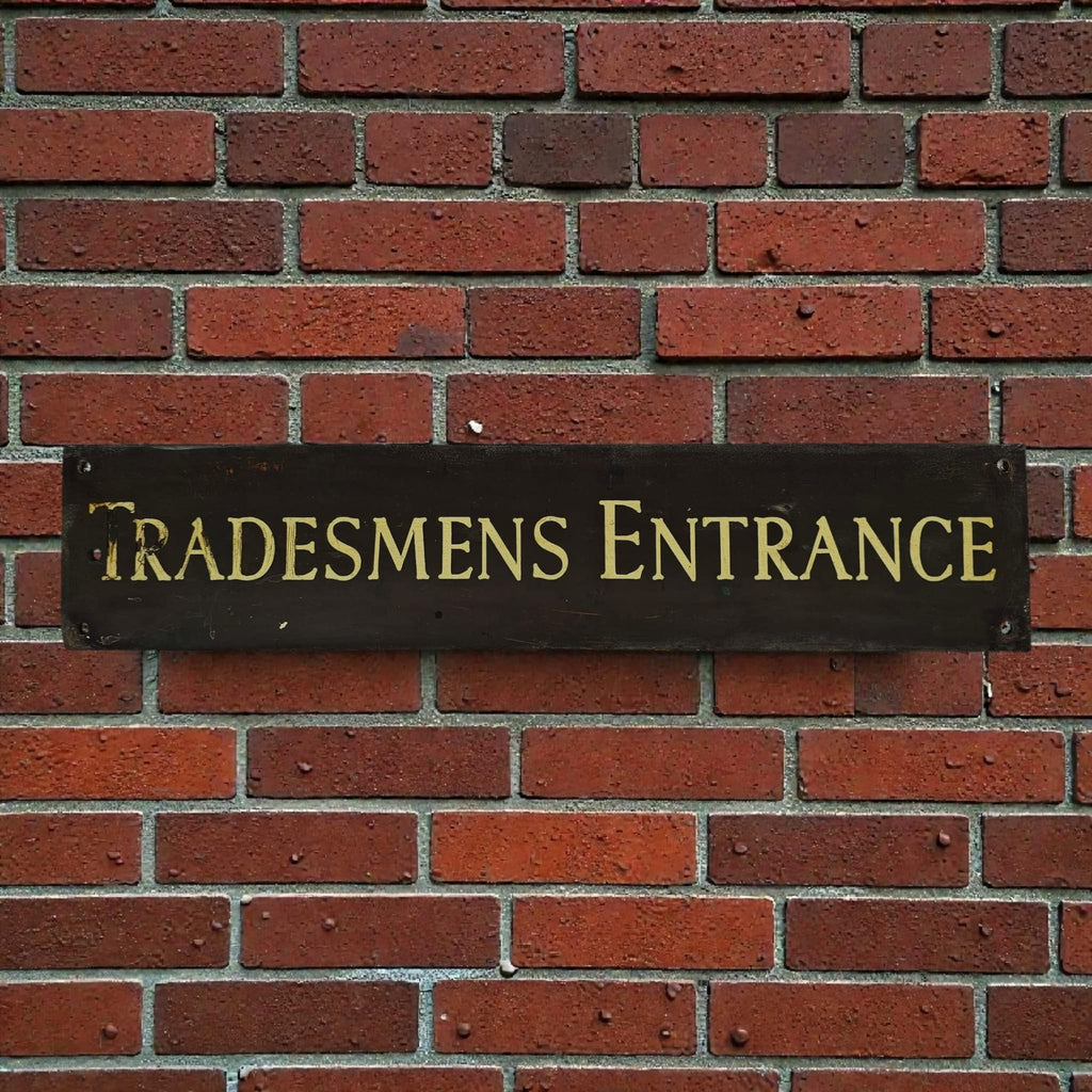 TRADESMENS ENTRANCE Bronze and Enamel Door Plaque