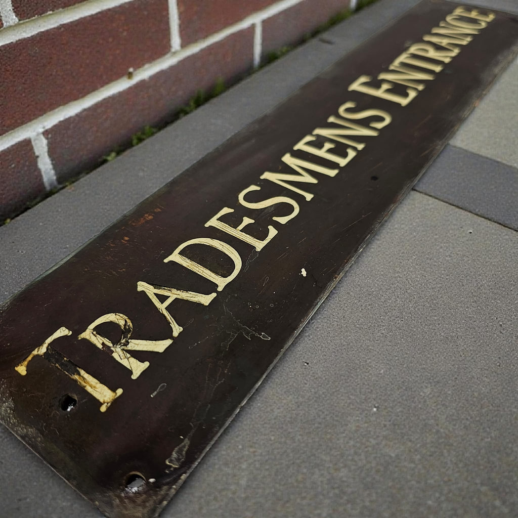 TRADESMENS ENTRANCE Bronze and Enamel Door Plaque