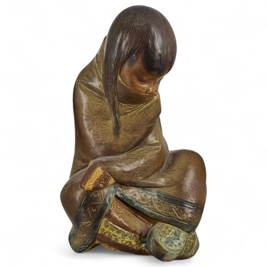Lladro Eskimo Girl Sleeping Inuit Figure