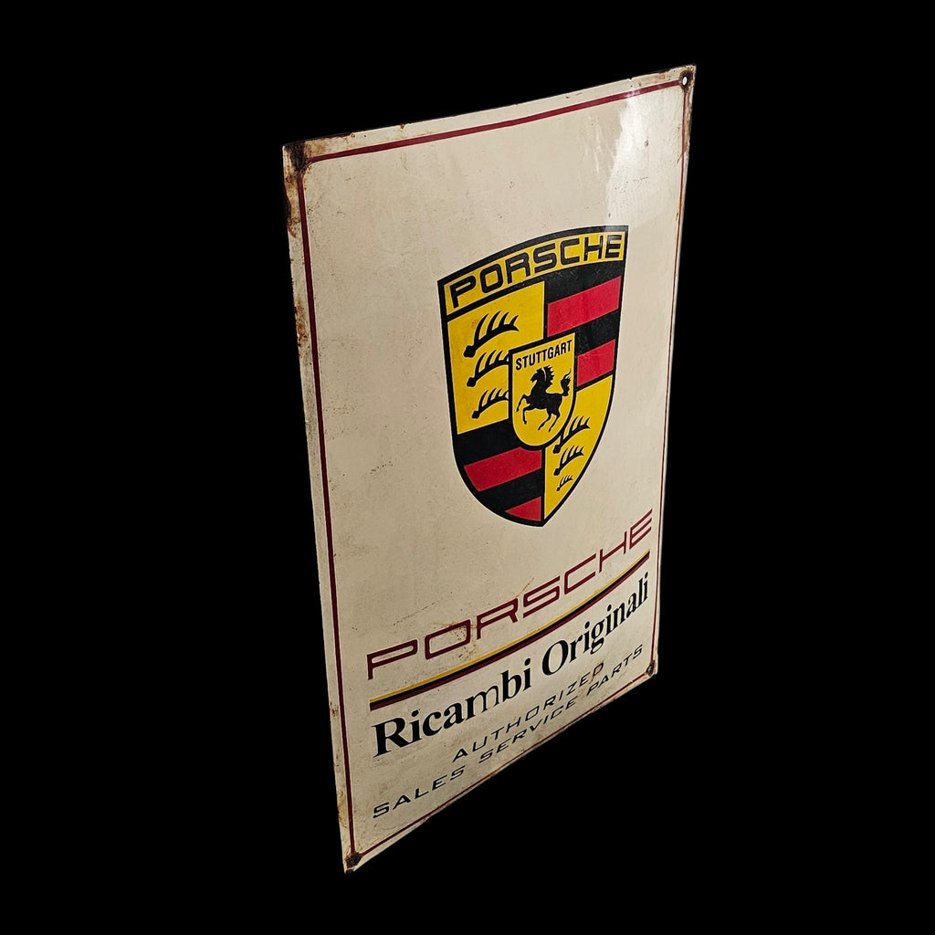 Vintage Cushion Porsche Service Enamel Sign