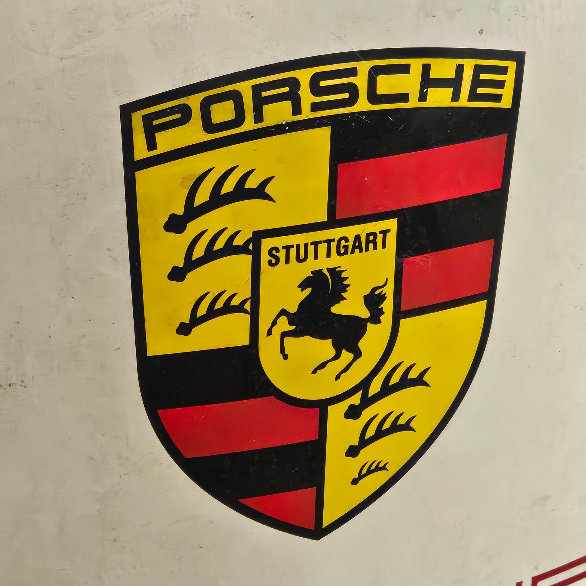 Vintage Cushion Porsche Service Enamel Sign