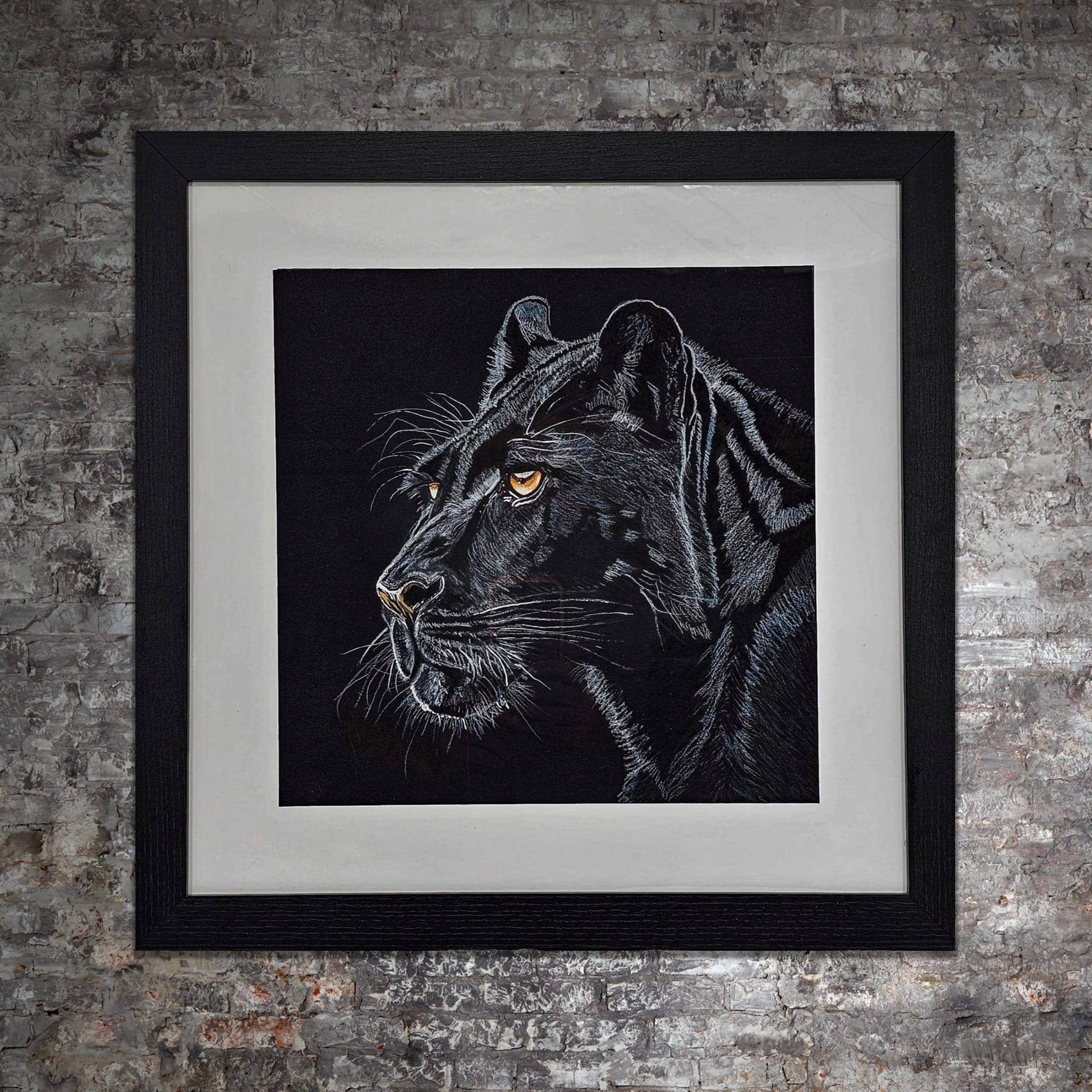 Panthera Onyx Original - Mixed Media on Paper