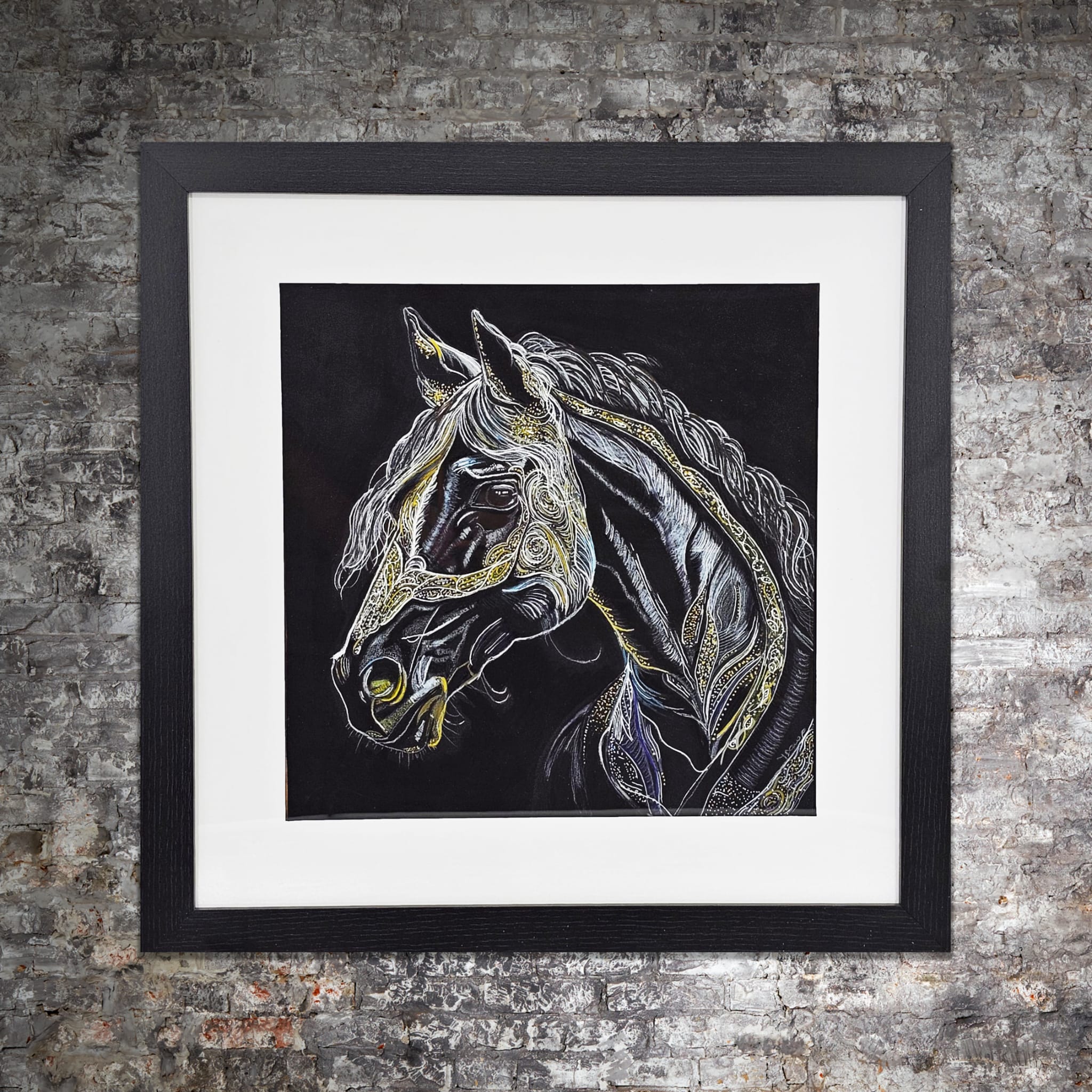Equus Onyx Original - Mixed Media on Paper