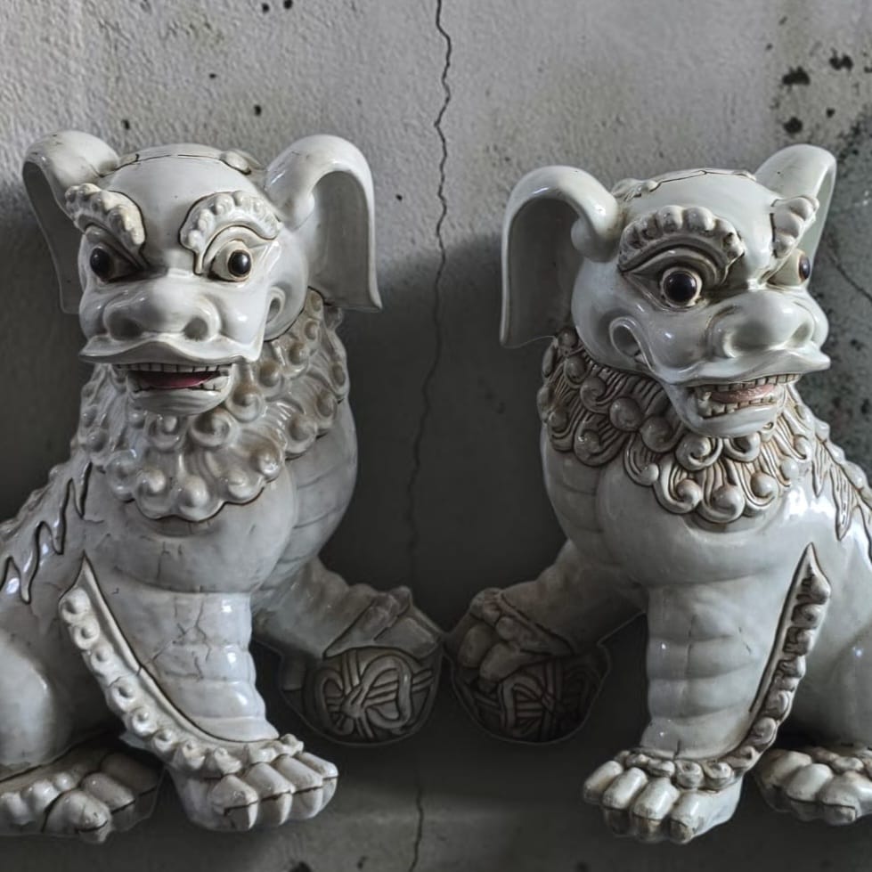 Ceramic Temple Guardian Lions (Shishi)