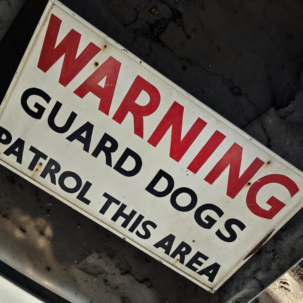 Hand Painted Guard Dogs Sign