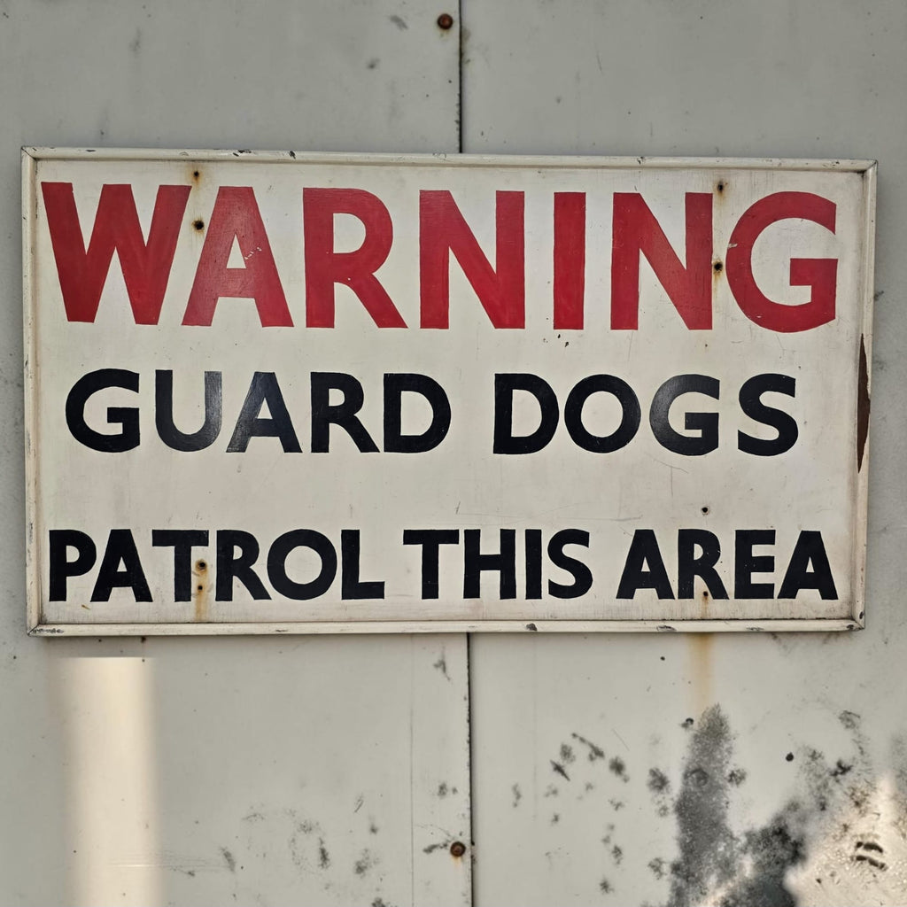 Hand Painted Guard Dogs Sign