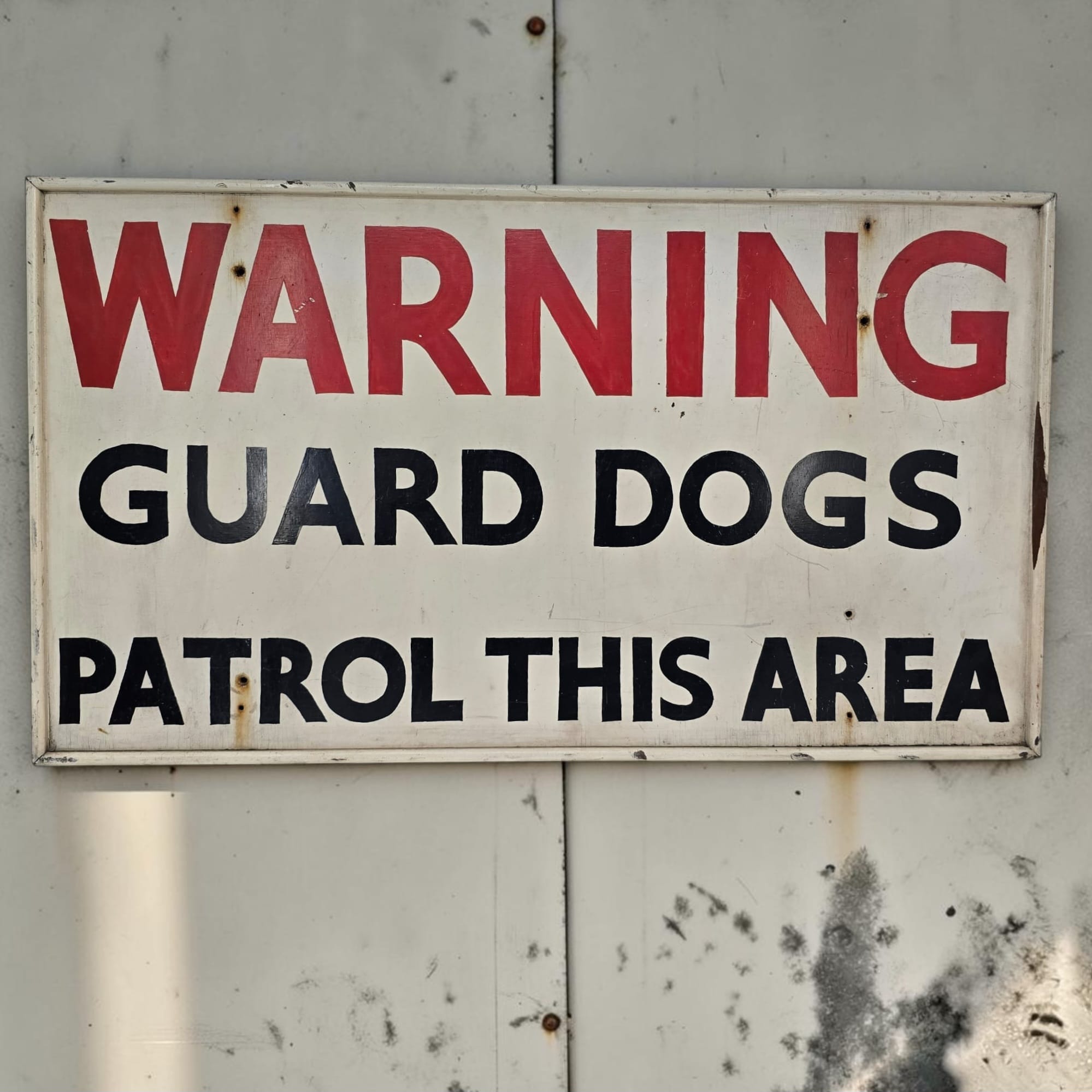 Hand Painted Guard Dogs Sign