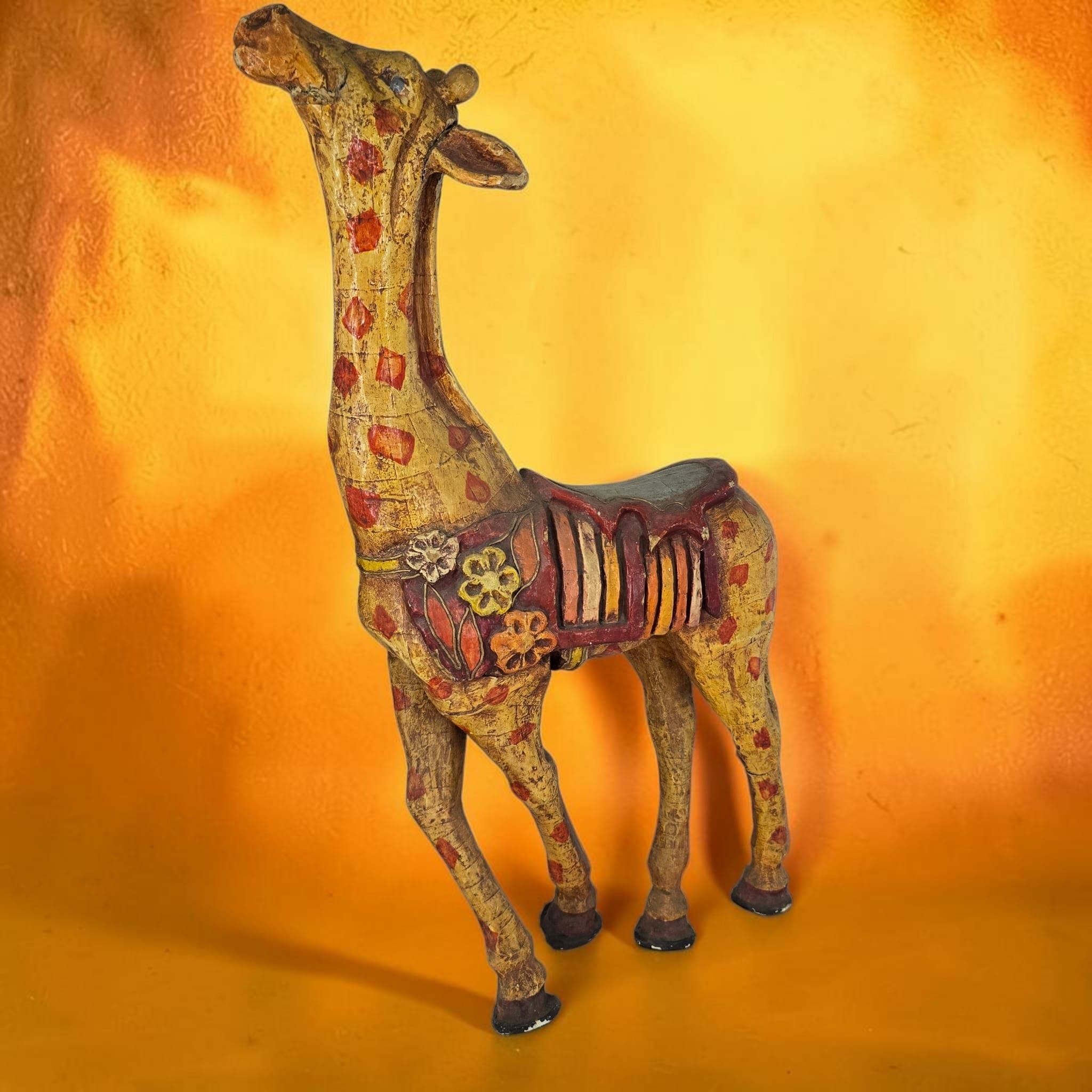 Folk Art Papier-mache Giraffe