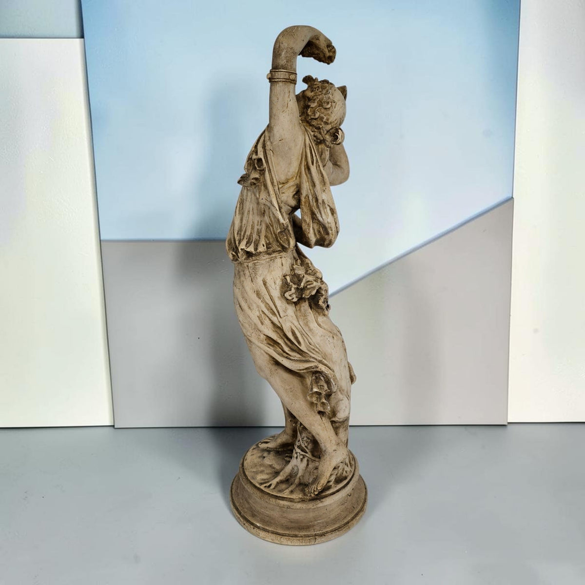 Neoclassical Plaster Figures After Clodion - Bacchante & Hebe Nymphs