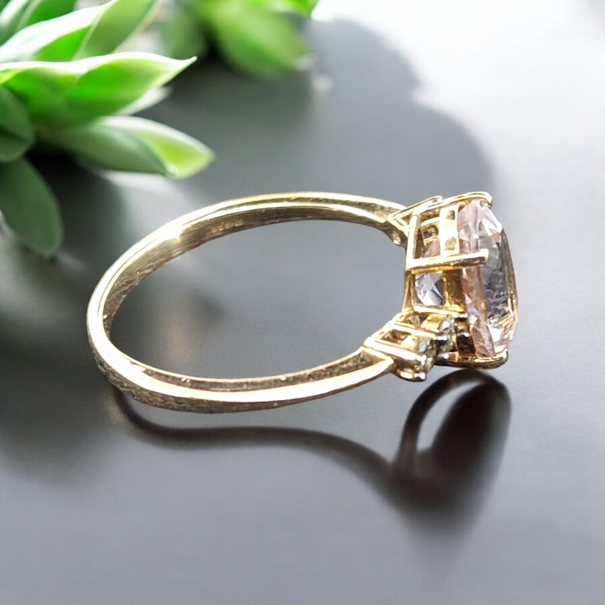 Vintage Morganite and Chocolate Diamond Ring