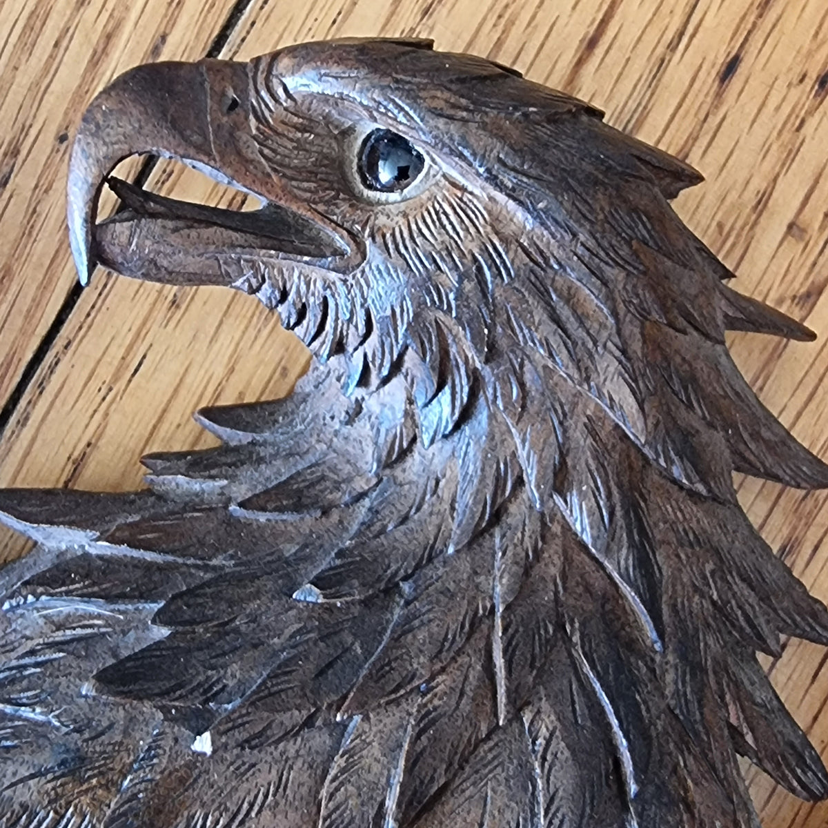Black Forest Carved Walnut Eagle Mirror
