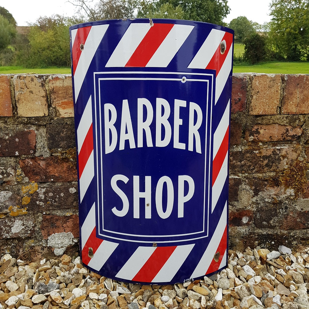 Barber Shop Enamel Sign
