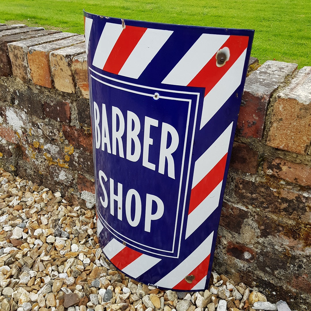 Barber Shop Enamel Sign