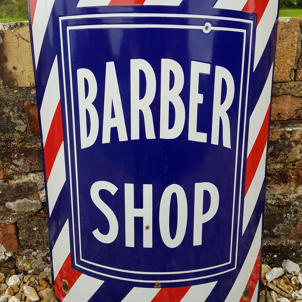 Barber Shop Enamel Sign