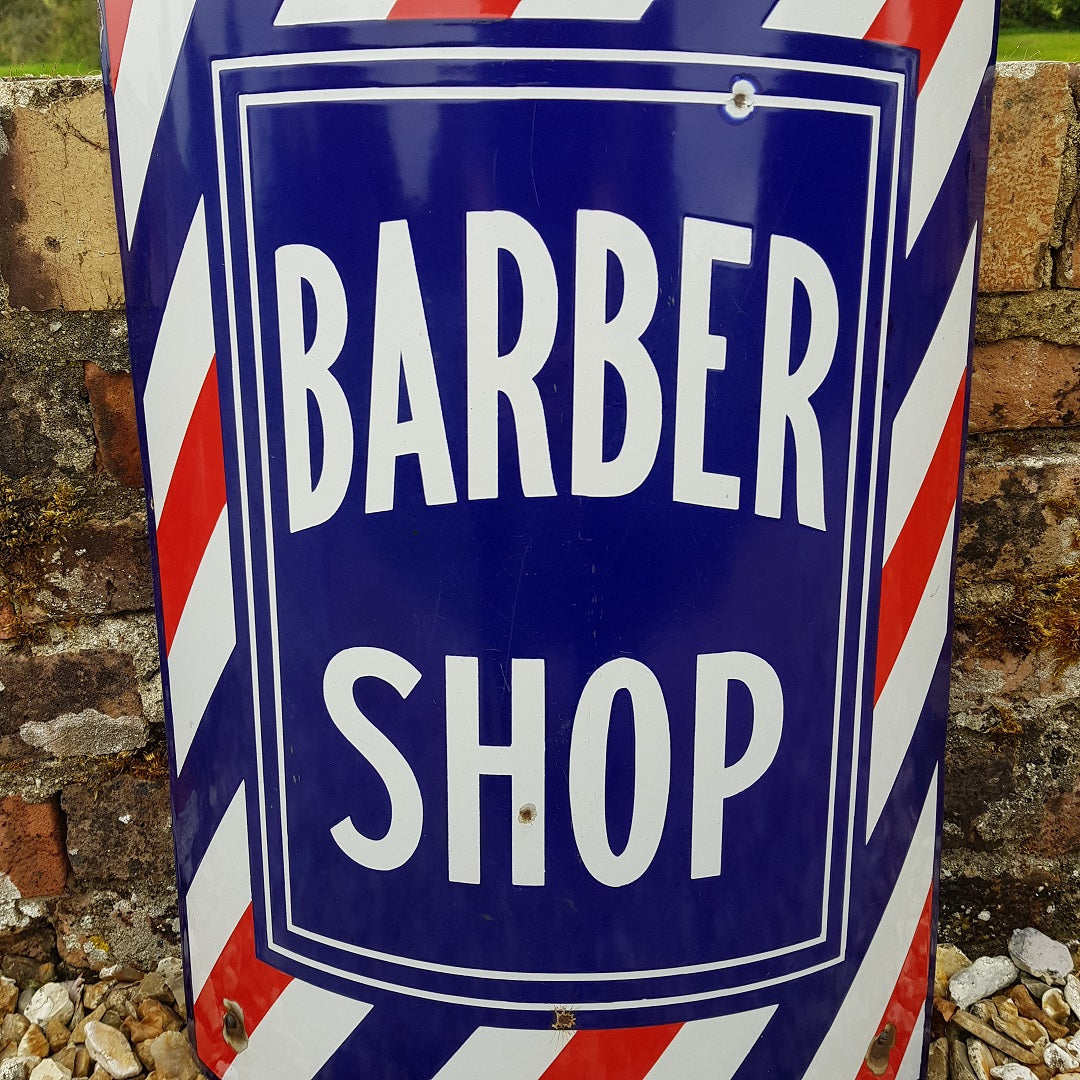 Barber Shop Enamel Sign
