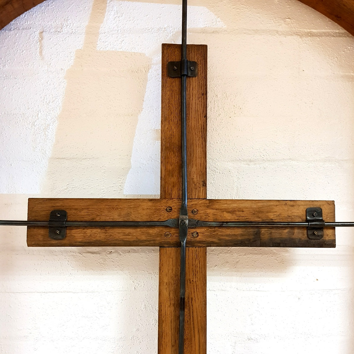 Midcentury Oak Framed Crucifix