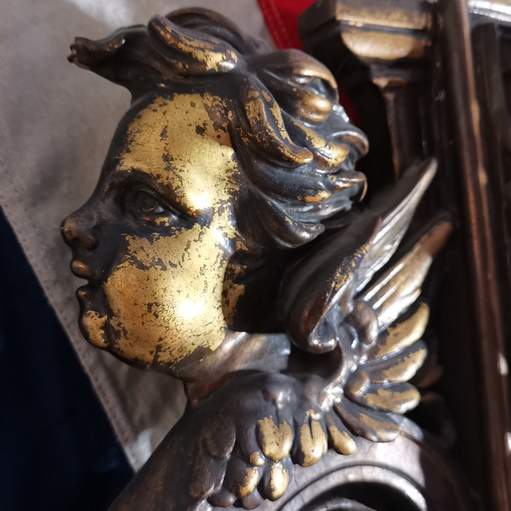 Giltwood &amp; Gesso Cherub Mirror