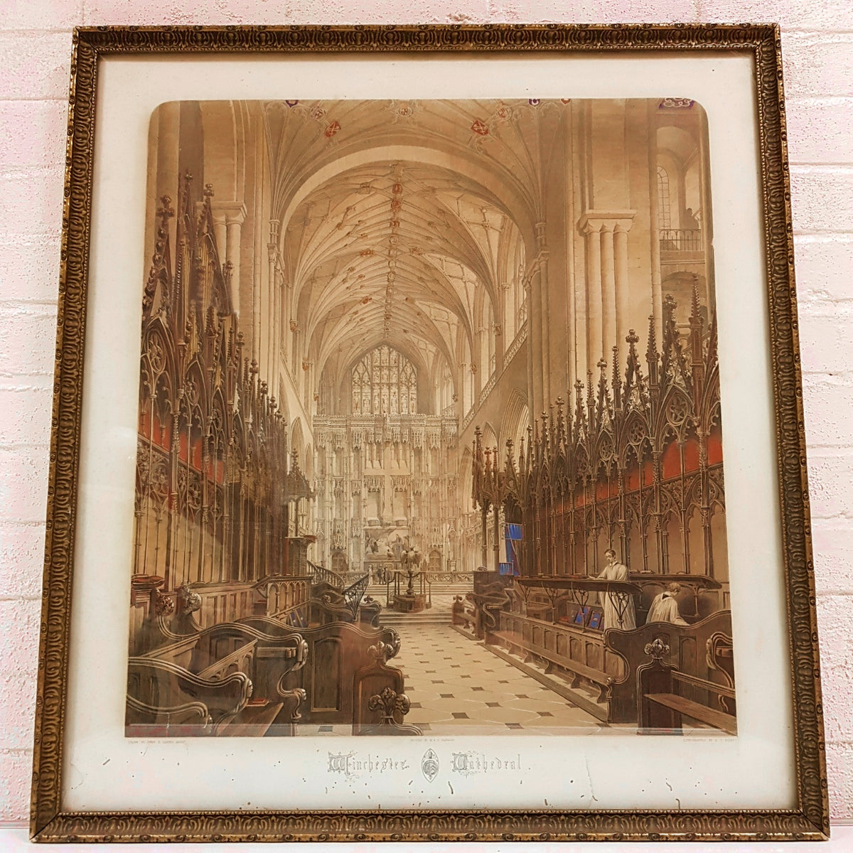Winchester Cathedral Chromolithograph